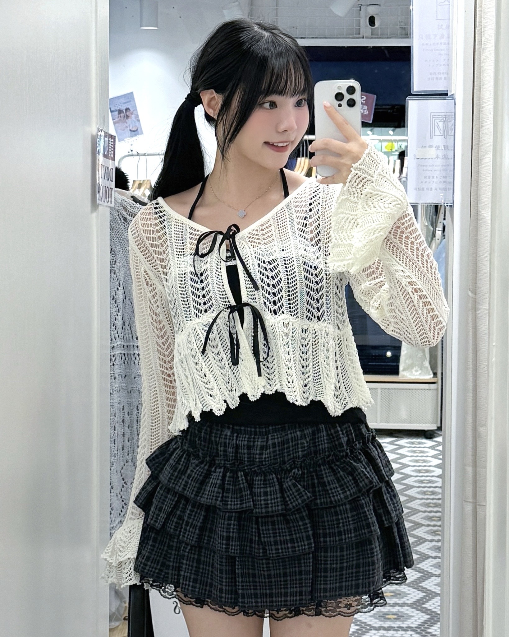 JP1267｜公主感ruffle雙蝴蝶結針織外套𓏼 𓈒♡ྀི