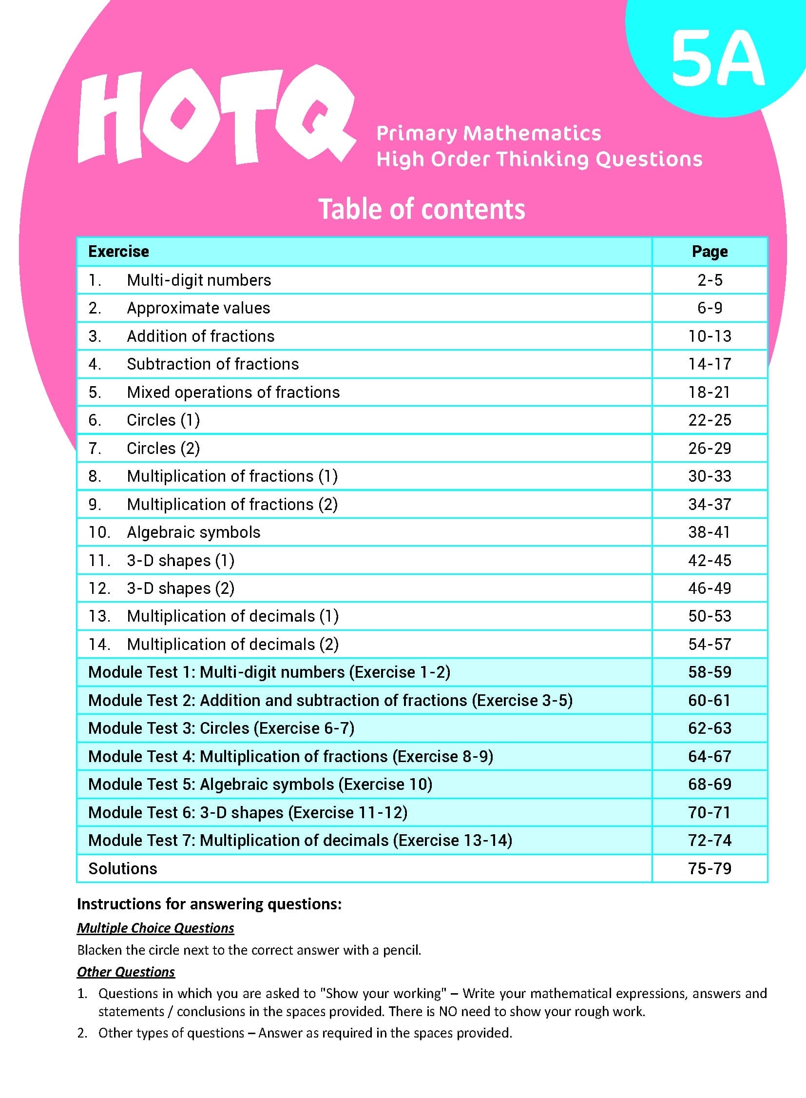 【多買多折】HOTQ Primary Mathematics High Order Thinking Questions 5A