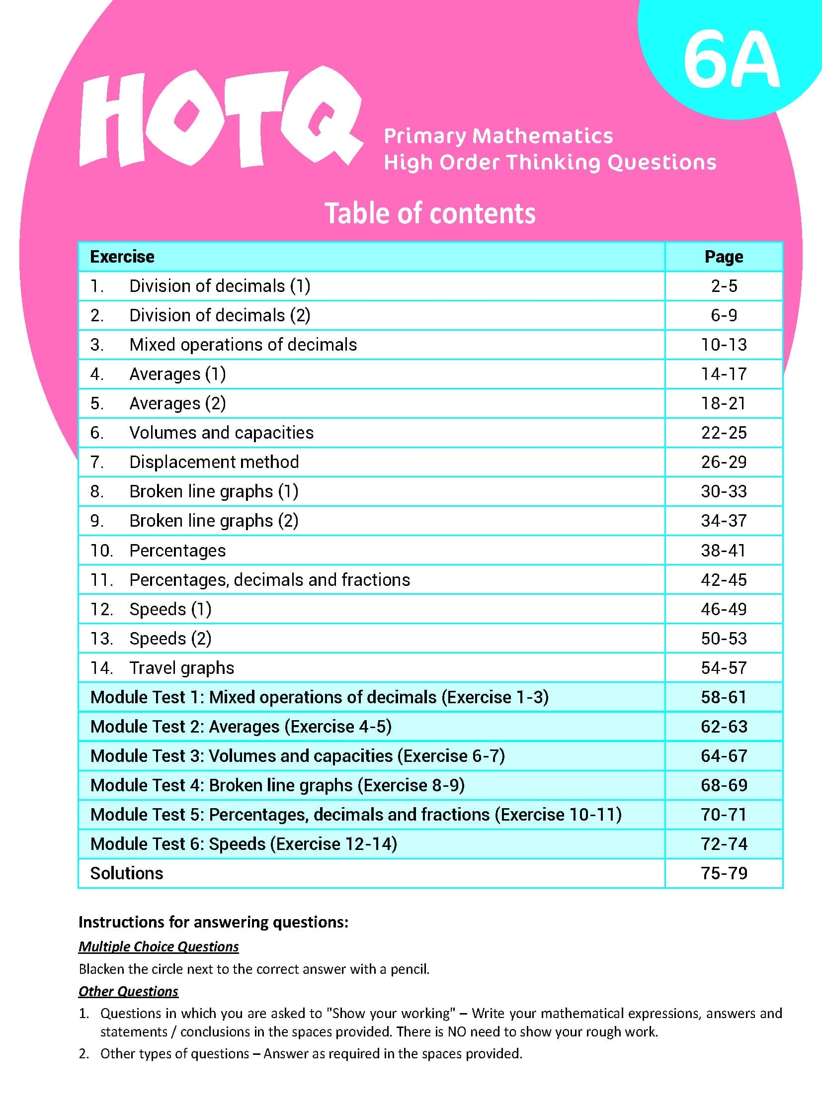 【多買多折】HOTQ Primary Mathematics High Order Thinking Questions 6A