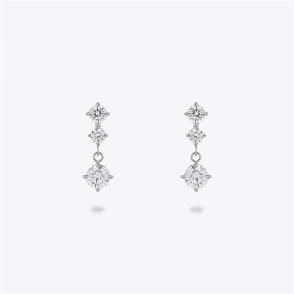 CANAL 4℃ - Silver earrings 純銀耳環（EARFLOW 銀白三石款）