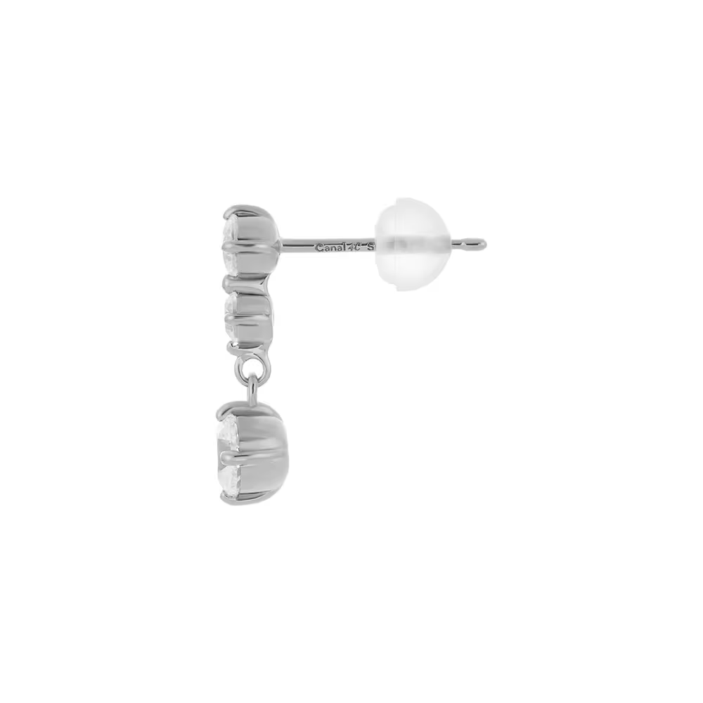 CANAL 4℃ - Silver earrings 純銀耳環（EARFLOW 銀白三石款）