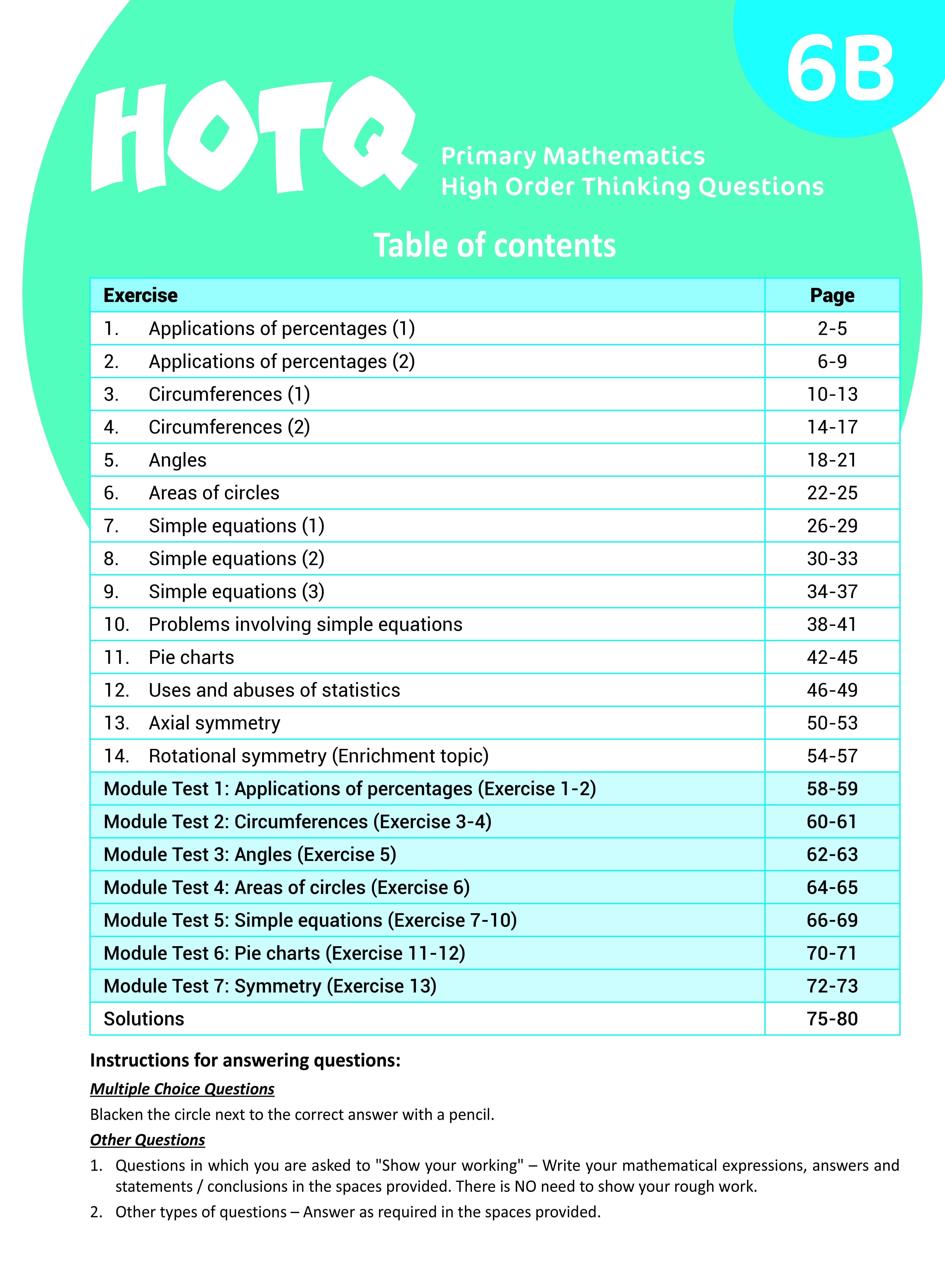 【多買多折】HOTQ Primary Mathematics High Order Thinking Questions 6B