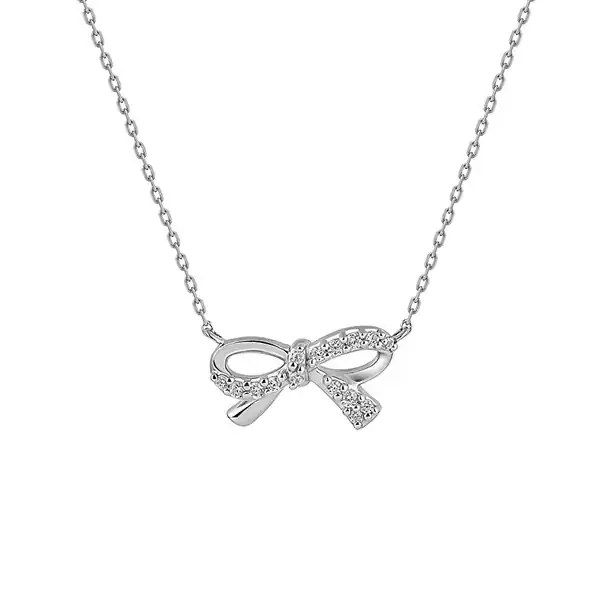 CANAL 4℃ - Silver necklace 純銀項鍊（緞帶造型密鑲款）