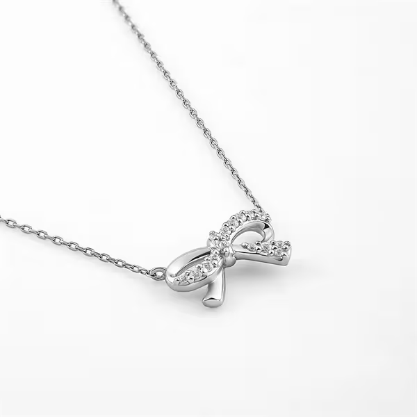 CANAL 4℃ - Silver necklace 純銀項鍊（緞帶造型密鑲款）