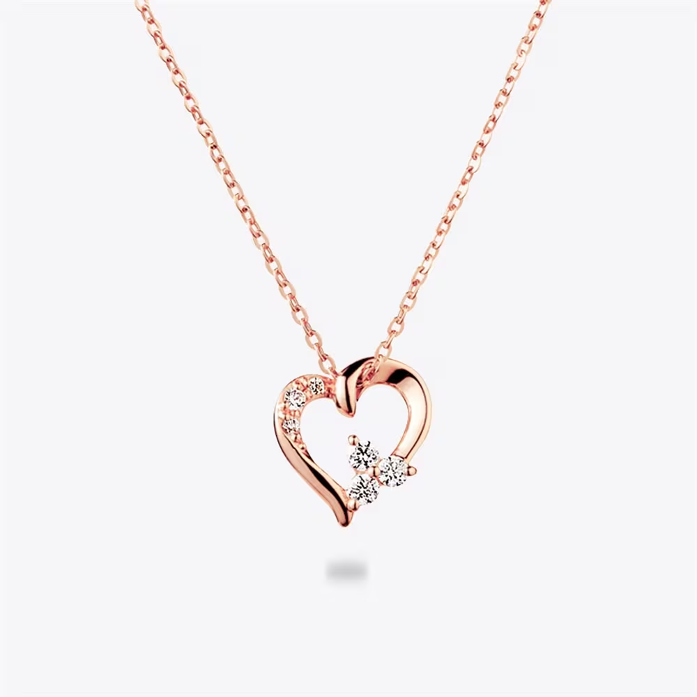 CANAL 4℃ - Silver necklace 純銀項鍊（玫瑰金花簇愛心款）