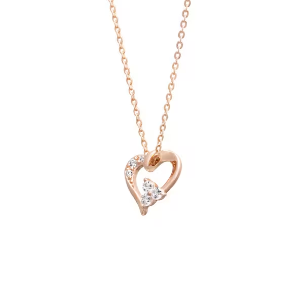 CANAL 4℃ - Silver necklace 純銀項鍊（玫瑰金花簇愛心款）