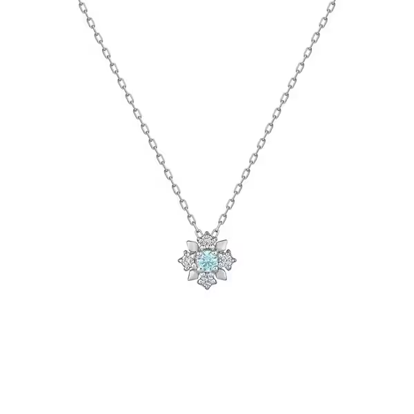 CANAL ４℃ - K10 White Gold Necklace K10 白金項鍊（星芒藍寶石款）