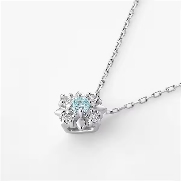 CANAL ４℃ - K10 White Gold Necklace K10 白金項鍊（星芒藍寶石款）