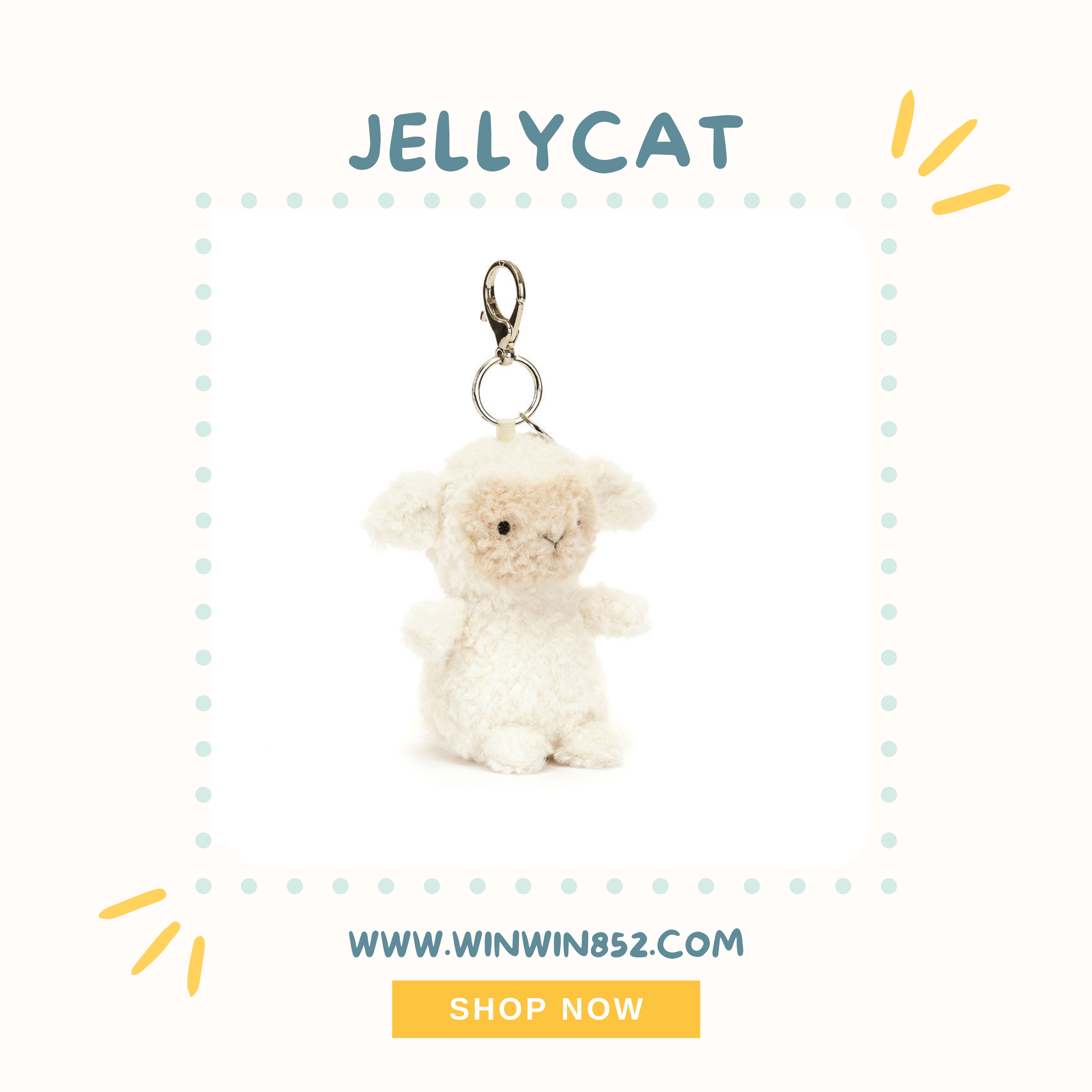 Jellycat Little Lamb Bag Charm