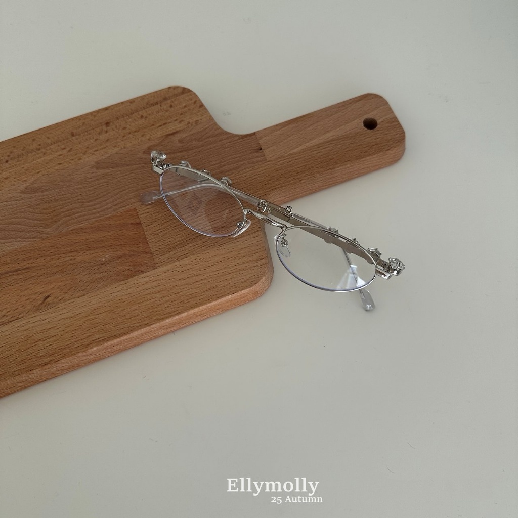 正韓秋Ellymolly 裝飾銀色眼鏡