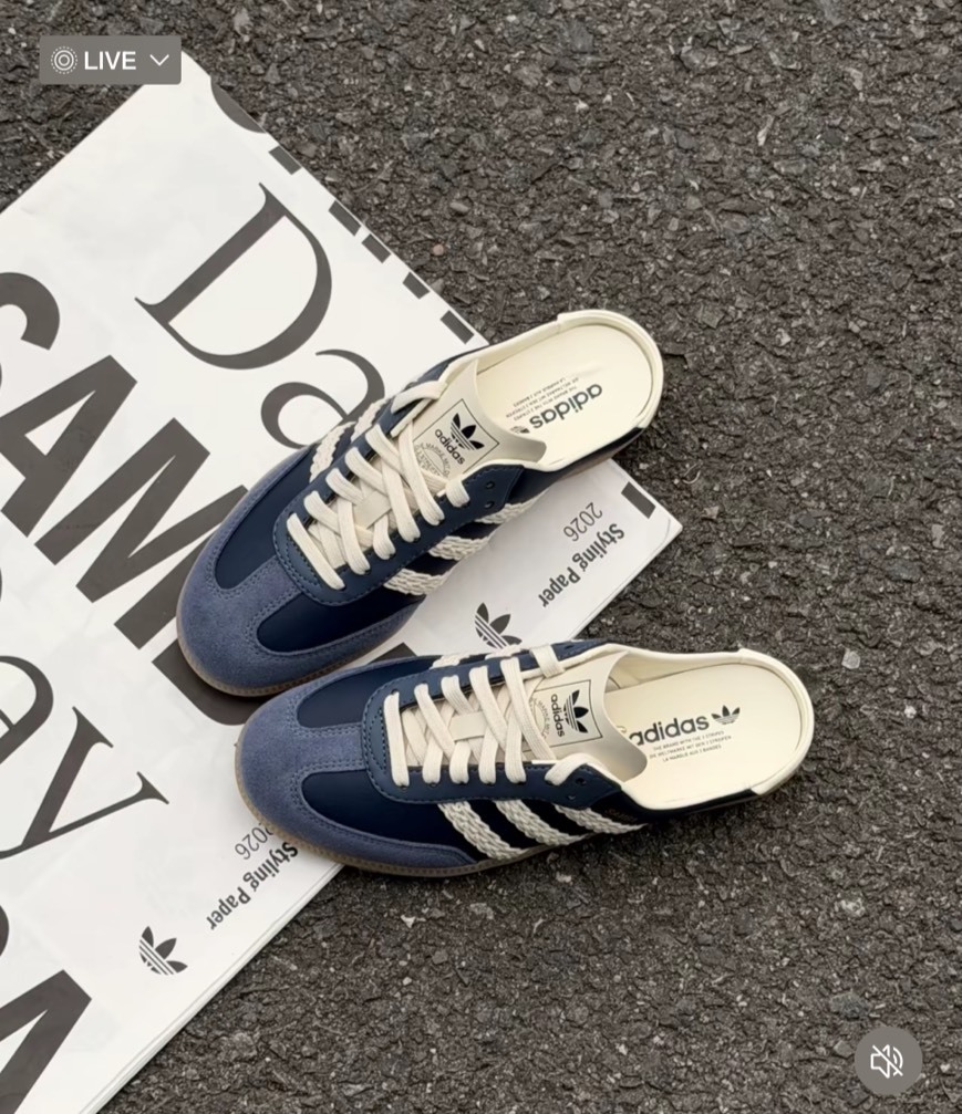 Adidas originals Samba Mule 夜靛藍 針織 焦糖底 拖鞋 穆勒鞋 HP5053