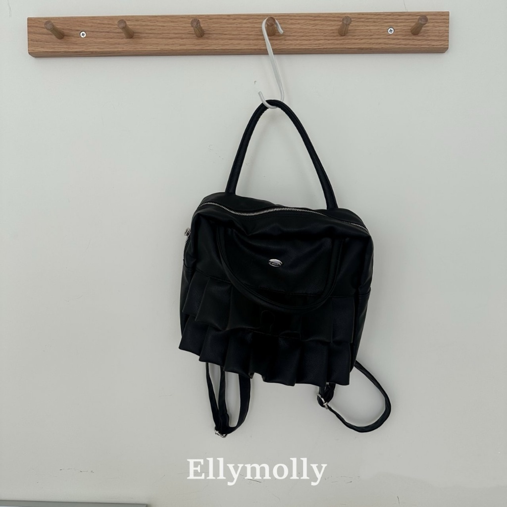 正韓秋Ellymolly 時尚皮革後背包