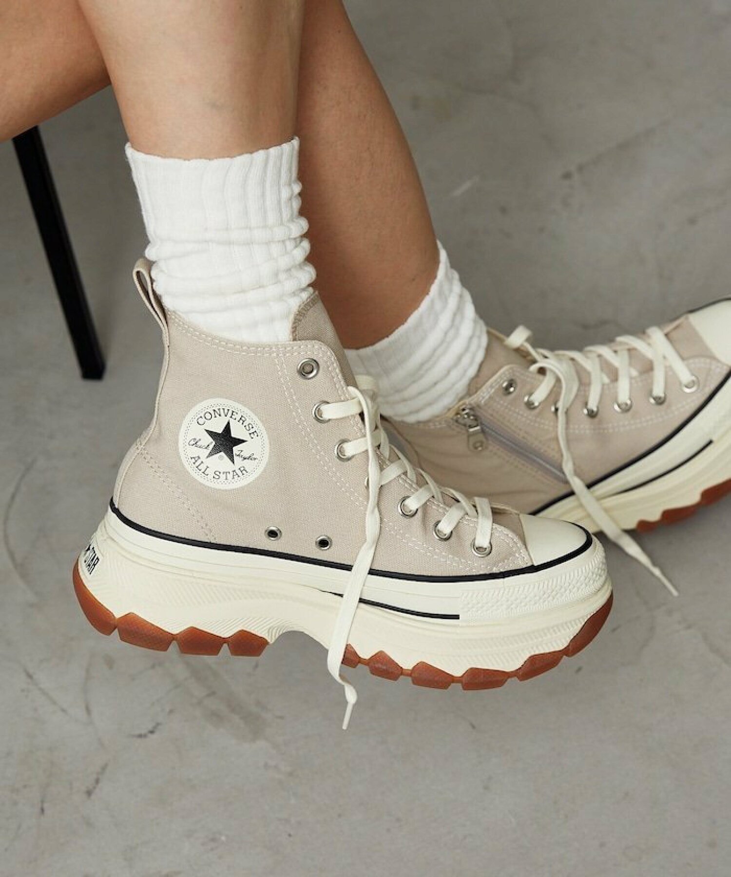 預購┃CONVERSEALL STAR TREKWAVE Z HI 高筒 拉鍊 厚底 增高 沙米色 SAND BEIGE