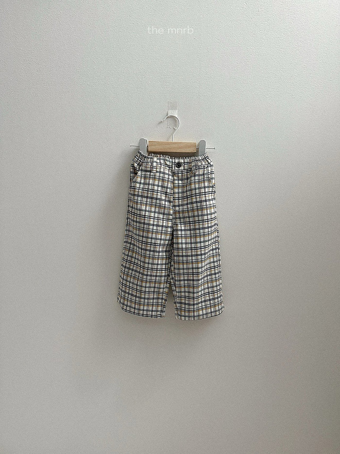 正韓秋minirobe 日系簡單格紋直筒褲