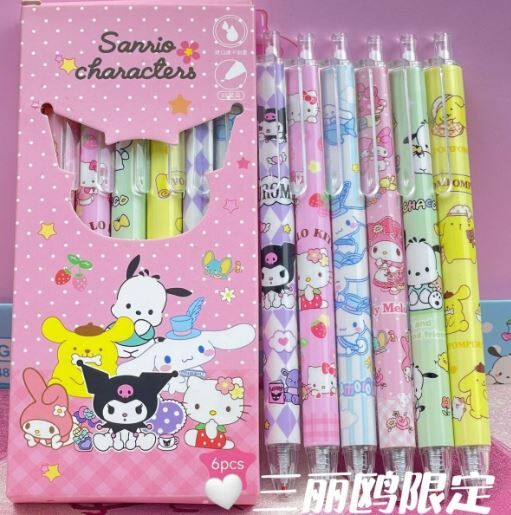 三丽鸥 按动中性笔 6支