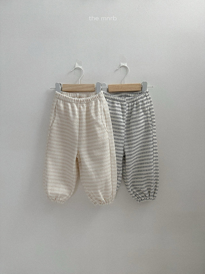 正韓秋minirobe 兩色橫條紋運動褲