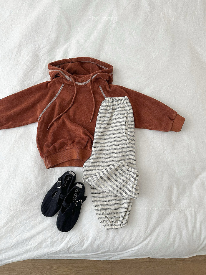 正韓秋minirobe 兩色橫條紋運動褲
