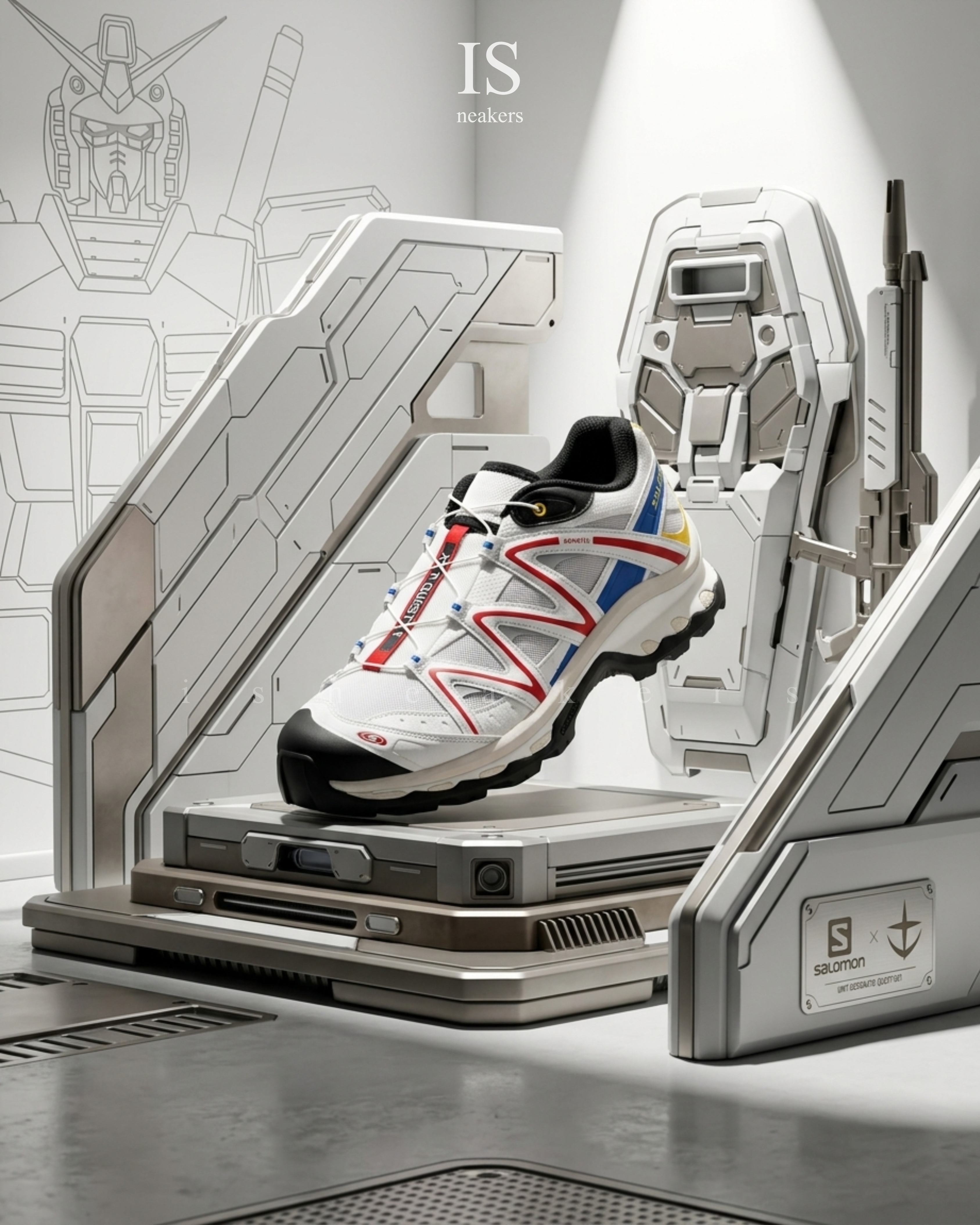 iSNEAKERS｜Salomon XT-Quest 鋼彈 機甲 高達 Unicorn 復古 白 紅 復古 機能 L45484700
