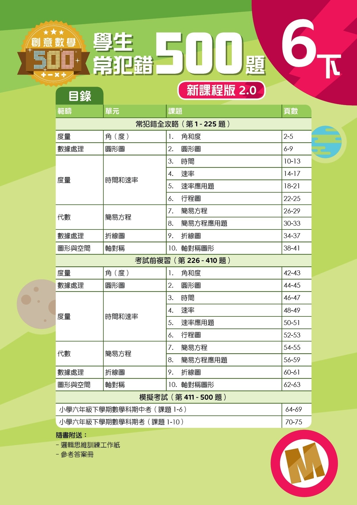 【多買多折】創意數學500─學生常犯錯500 (新課程版2.0) 6下