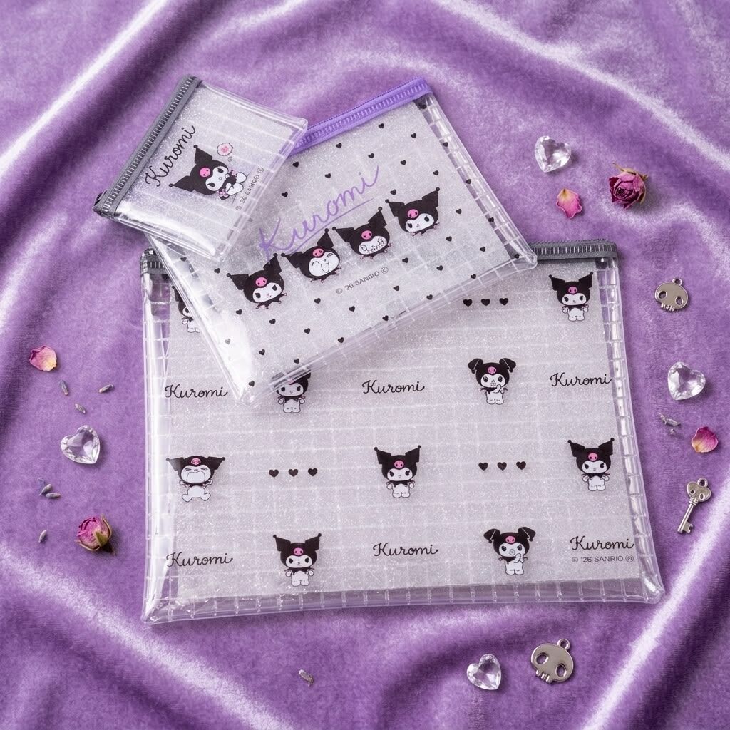 【最新發售】JP Hello Kitty PVC 透明拉鏈袋 3件裝 4092 TK260731