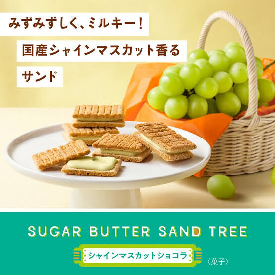 【季節の最新】JP Sugar Butter Sand Tree 香印提子風味奶油夾心餅 10個 1227 TK260731