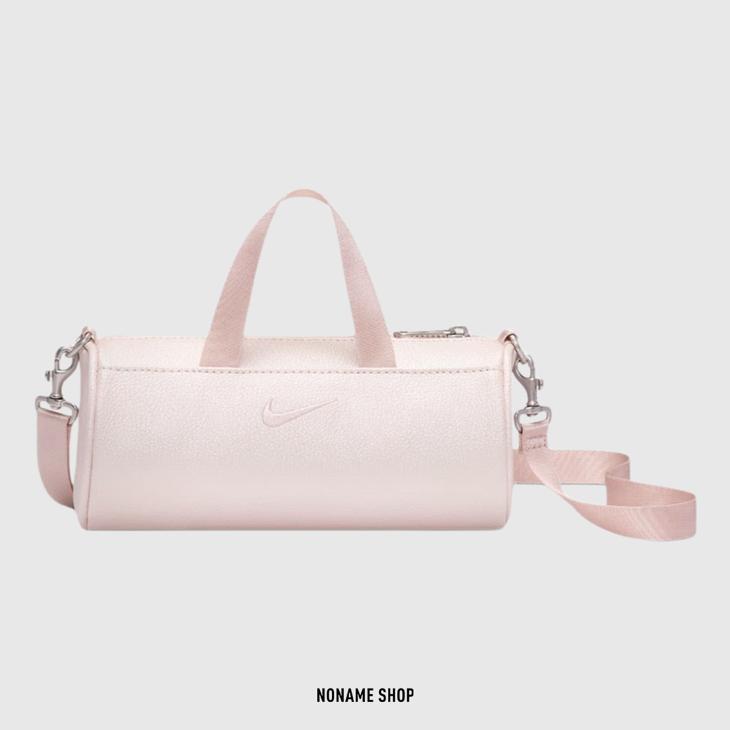 NIKE CLASH MINI BARREL BAG 可拆卸 肩背 皮革 圓筒 手提包 珍珠粉