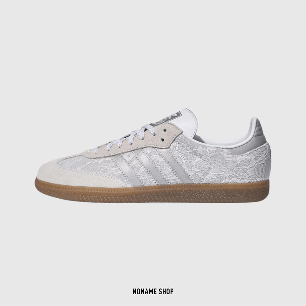 ADIDAS SAMBA OG 韓系 蕾絲 德訓鞋 雪白灰 (女款)