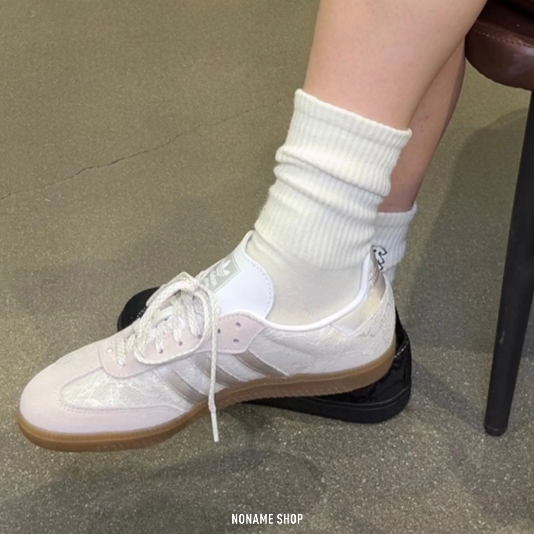 ADIDAS SAMBA OG 韓系 蕾絲 德訓鞋 雪白灰 (女款)