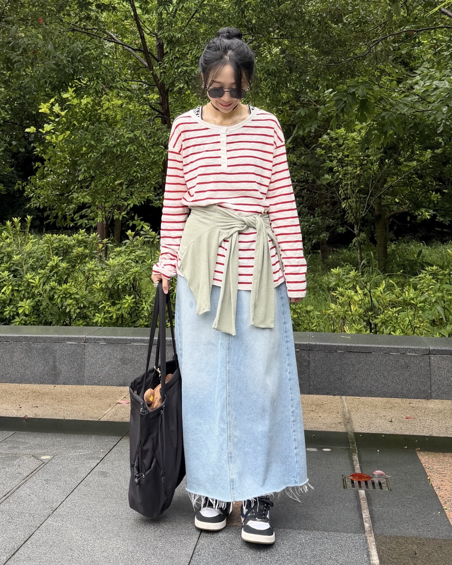 8月新品♥休閒寬鬆橫間長袖Top