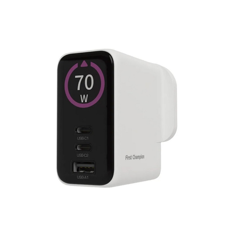 First Champion 3 Port 70W Smart Display USB Charger UWCT370PD2C