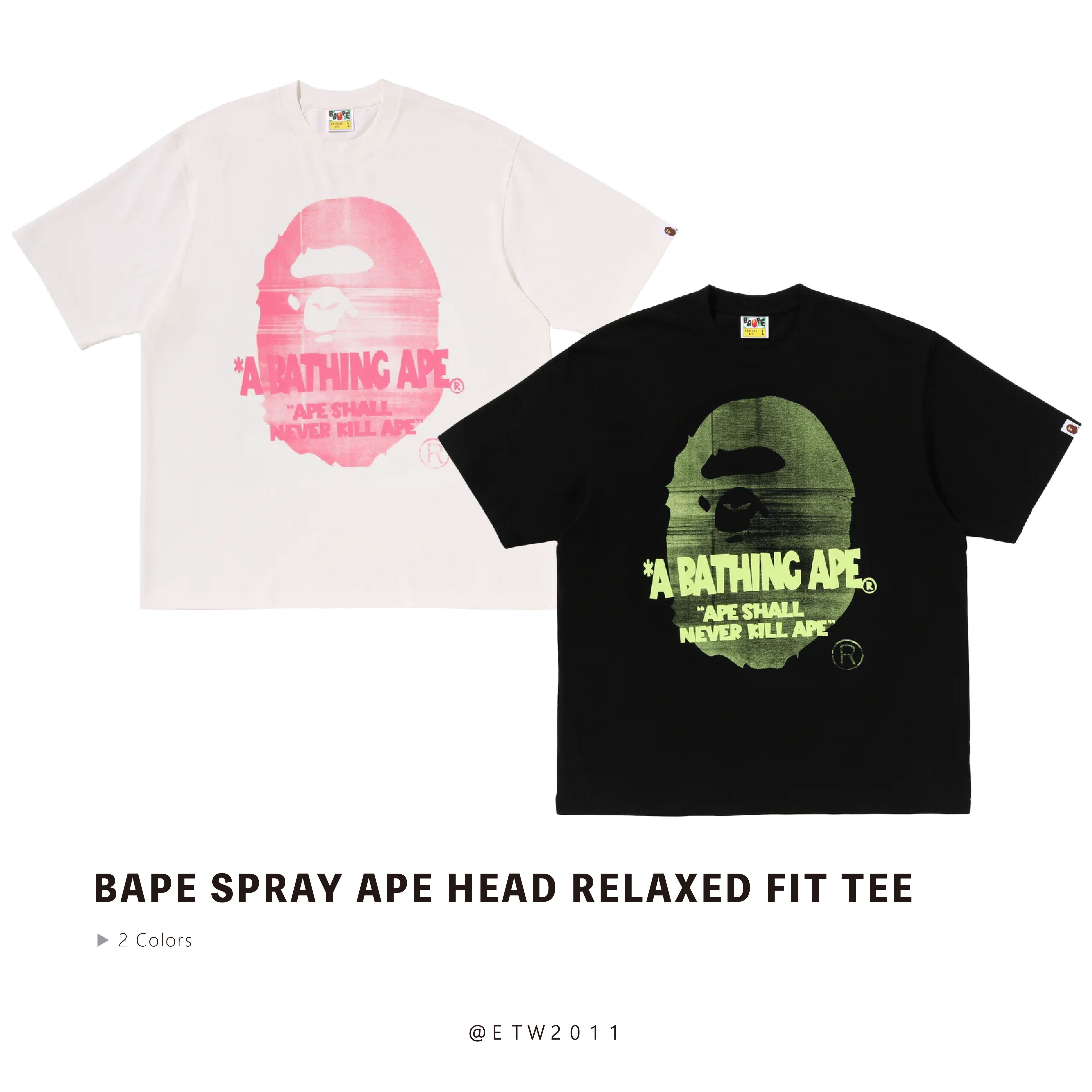 ☆ETW☆【EASY TO WEAR】BAPE SPRAY APE HEAD RELAXED FIT TEE 猿人頭 寬鬆版型 短T 塗鴉