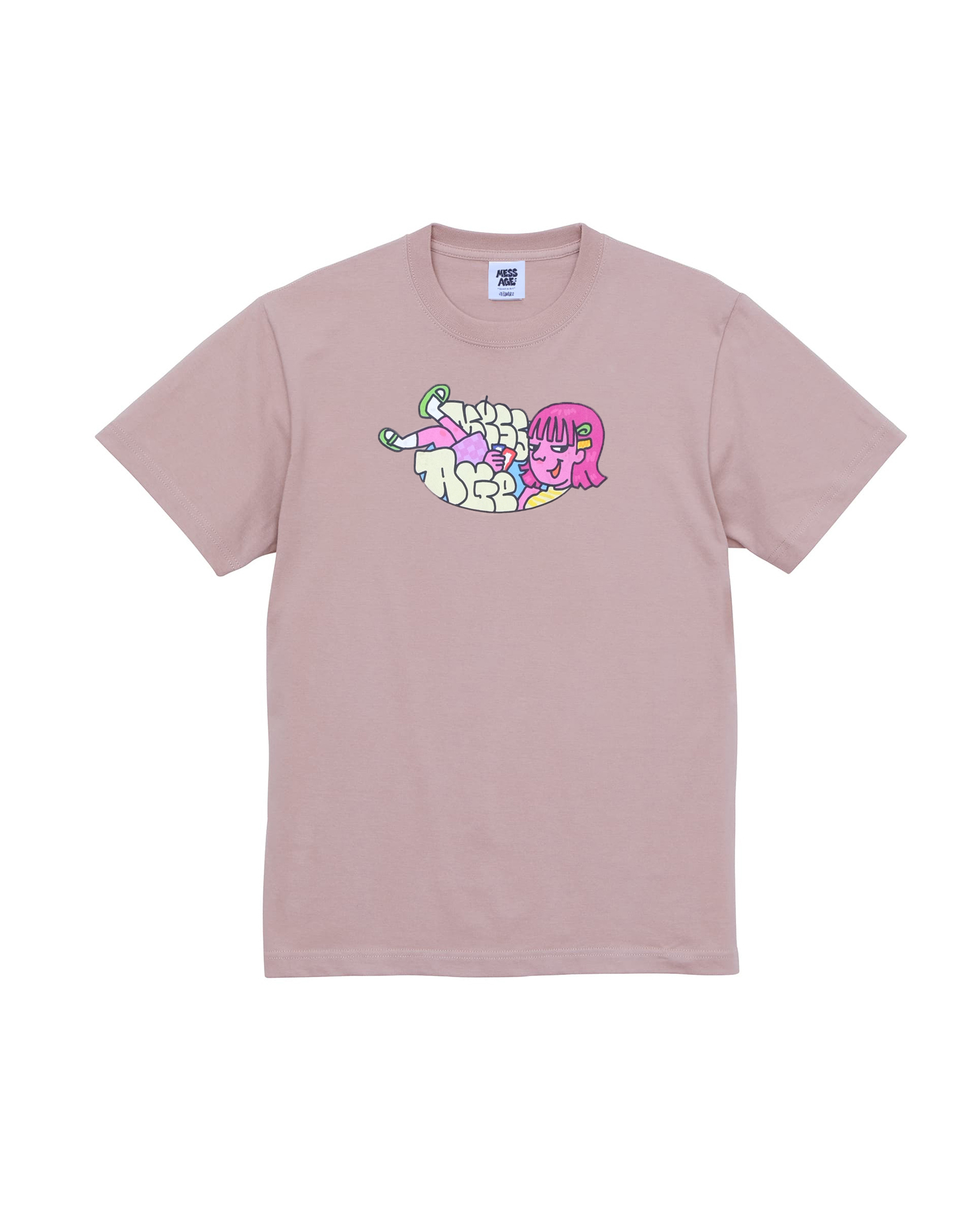 Mess-age "Go Out"  Tee- smoky pink