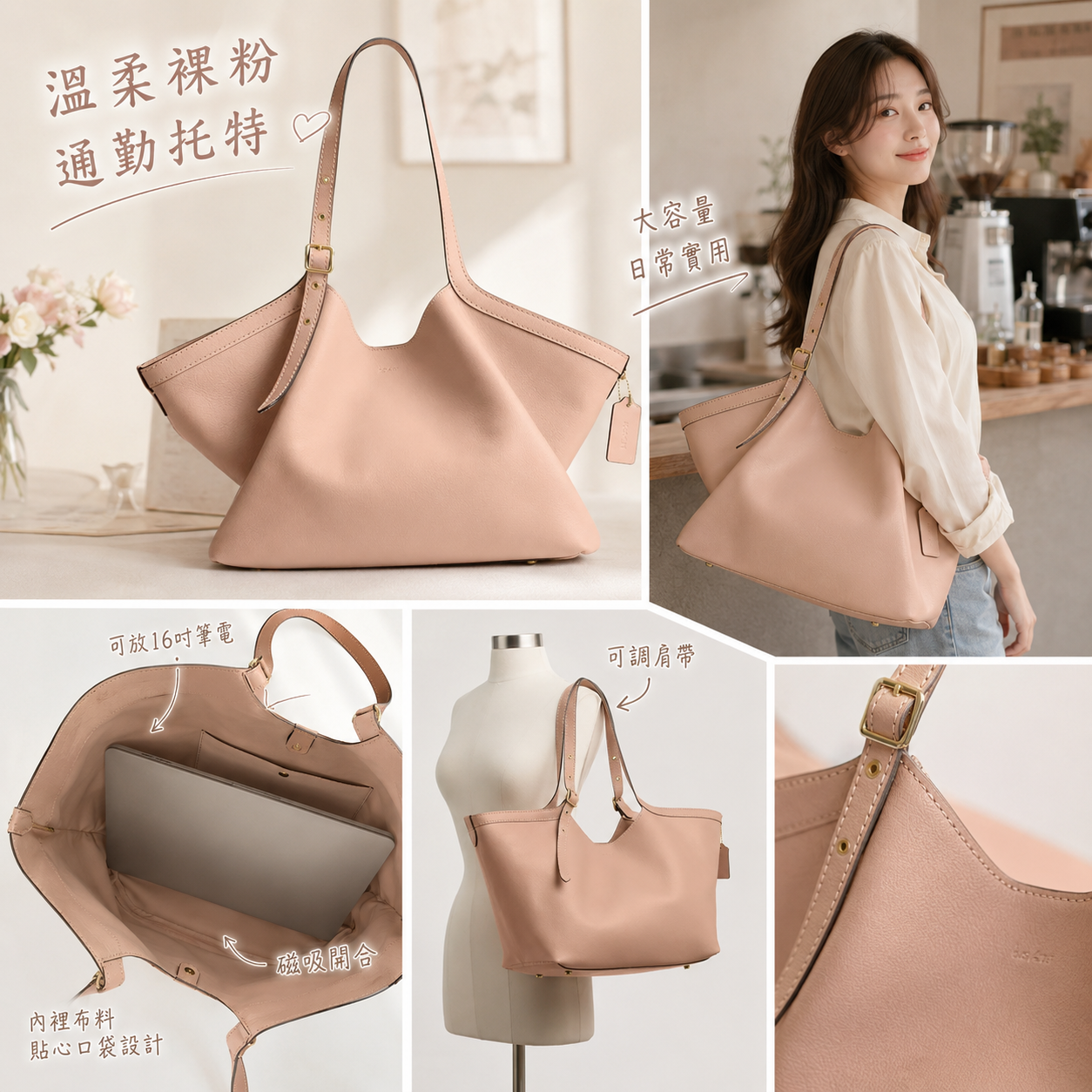 【預購】COACH H080104 大容量托特包 (杏色)