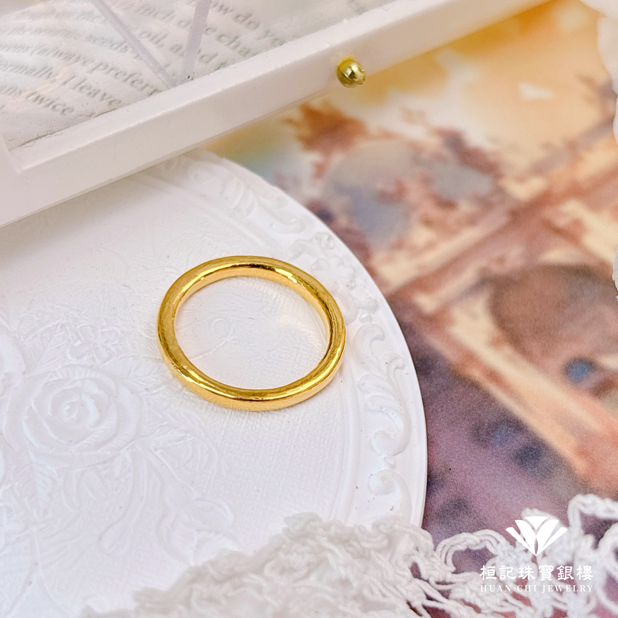 24K Gold Ring - Goddess Gold Band Ring
