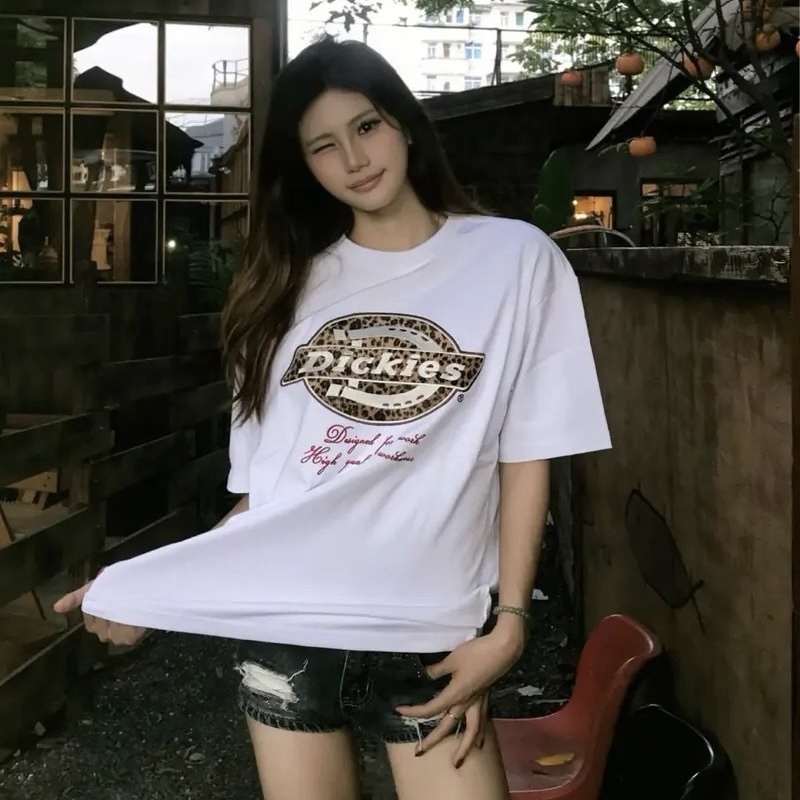 DICKIES 刺繡豹紋 短袖 胸前LOGO 字母 厚磅 復古 男女款