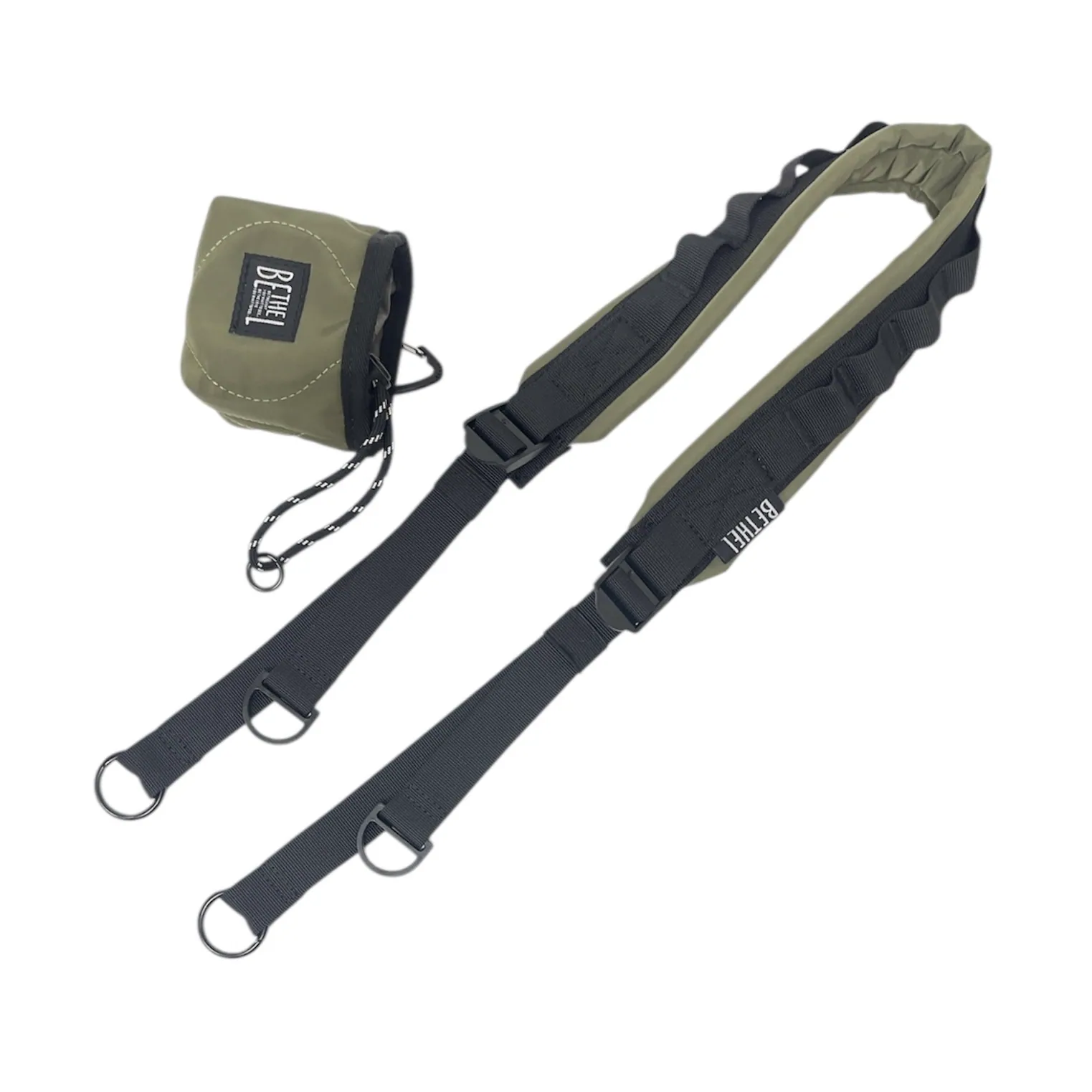 DB041 Bethel 多功能肩帶-粗 肩帶： - Width: 5.5 cm - Length: Min. 68 cm | Max. 130 cm 索繩袋：W8 x D6 x H8 cm