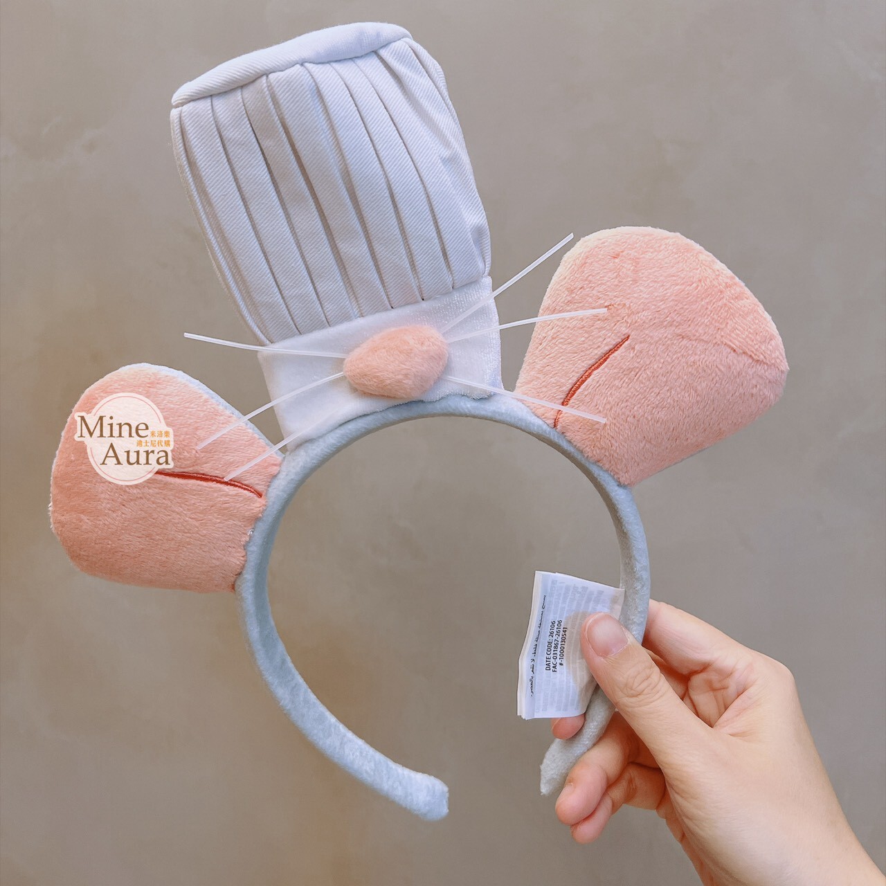 (現貨) 小米 Remy 立體耳朵 廚師帽 造型 髮圈 髮箍 料理鼠王 Ratatouille -香港迪士尼樂園