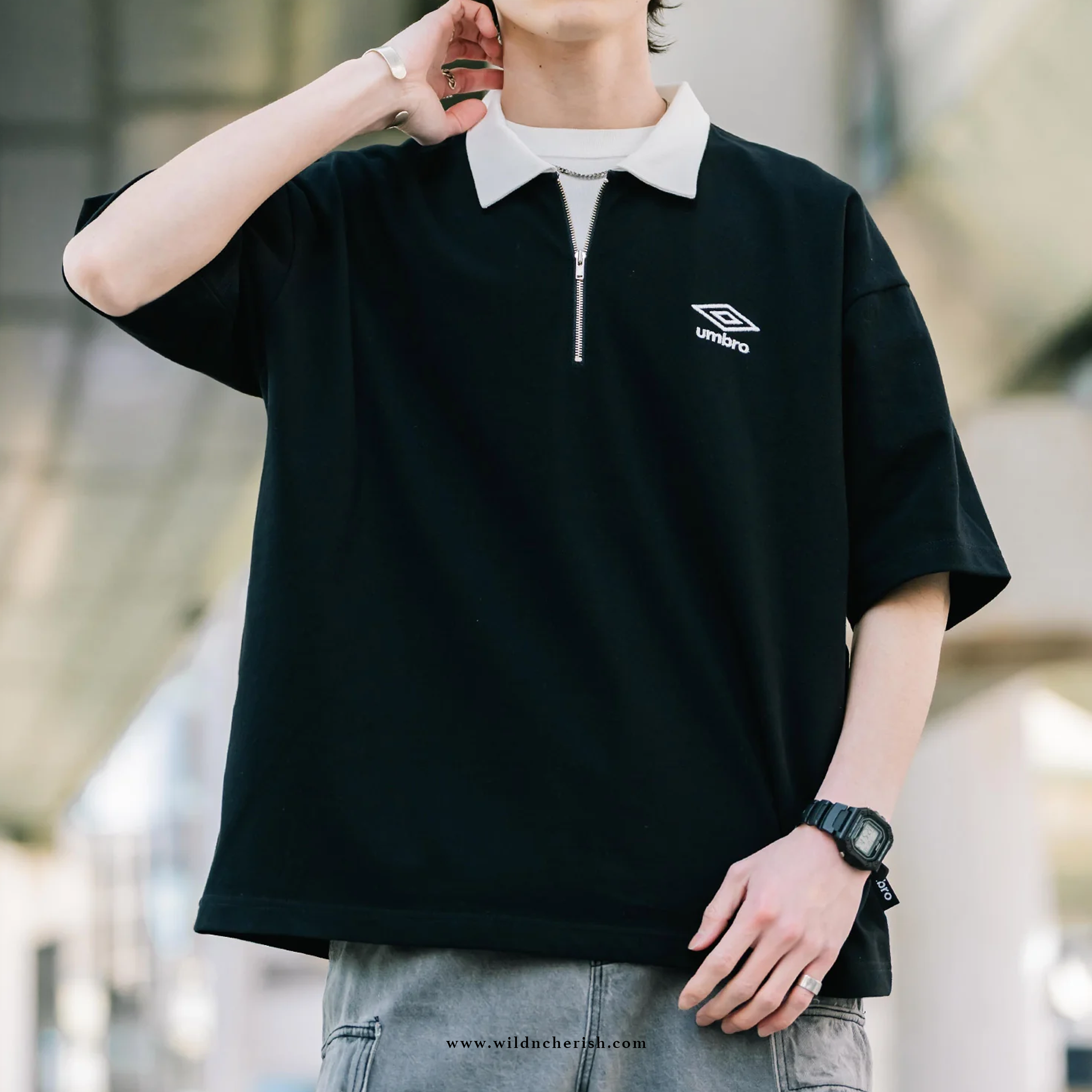 預訂 | Umbro Oversized Piqué Half-Zip Polo Shirt 日本限定
