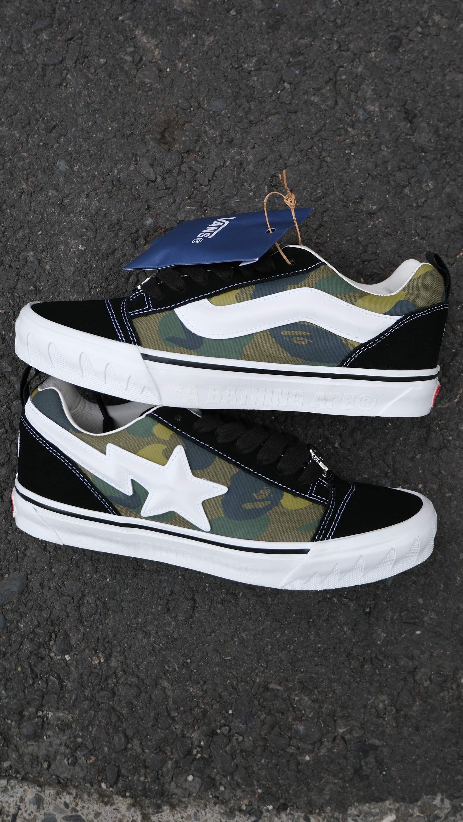 【 BAPE X VANS 】LX KNU SKOOL TB 迷彩 鴛鴦 配色 VN000Z39W09