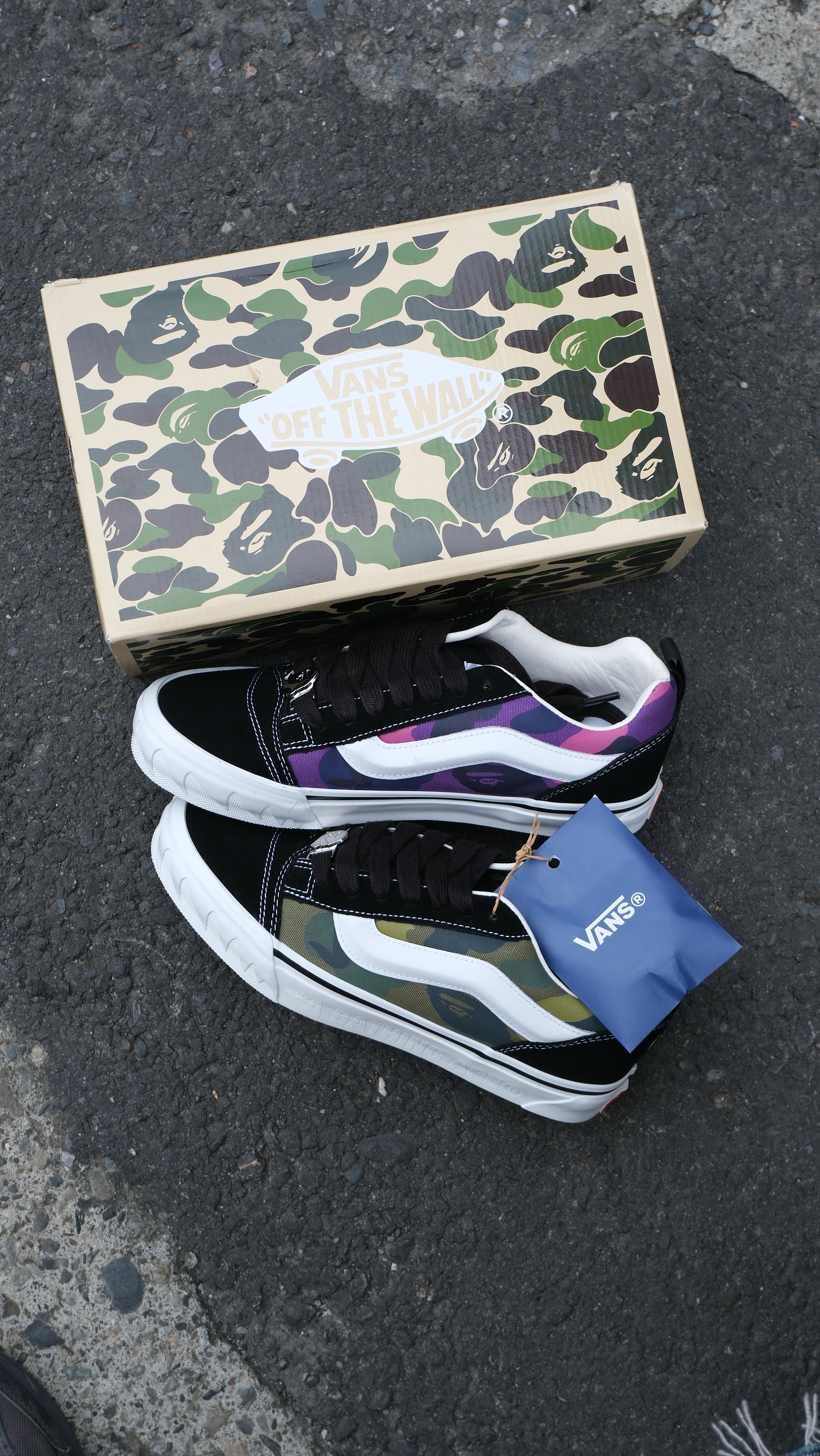 【 BAPE X VANS 】LX KNU SKOOL TB 迷彩 鴛鴦 配色 VN000Z39W09