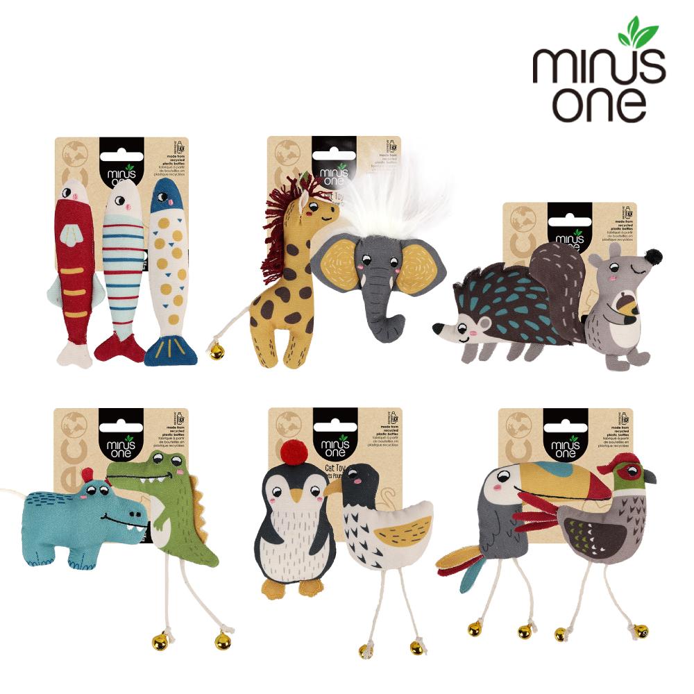 邁樂思 Minus One | 環保棉帆布 動物造型 貓草玩具
