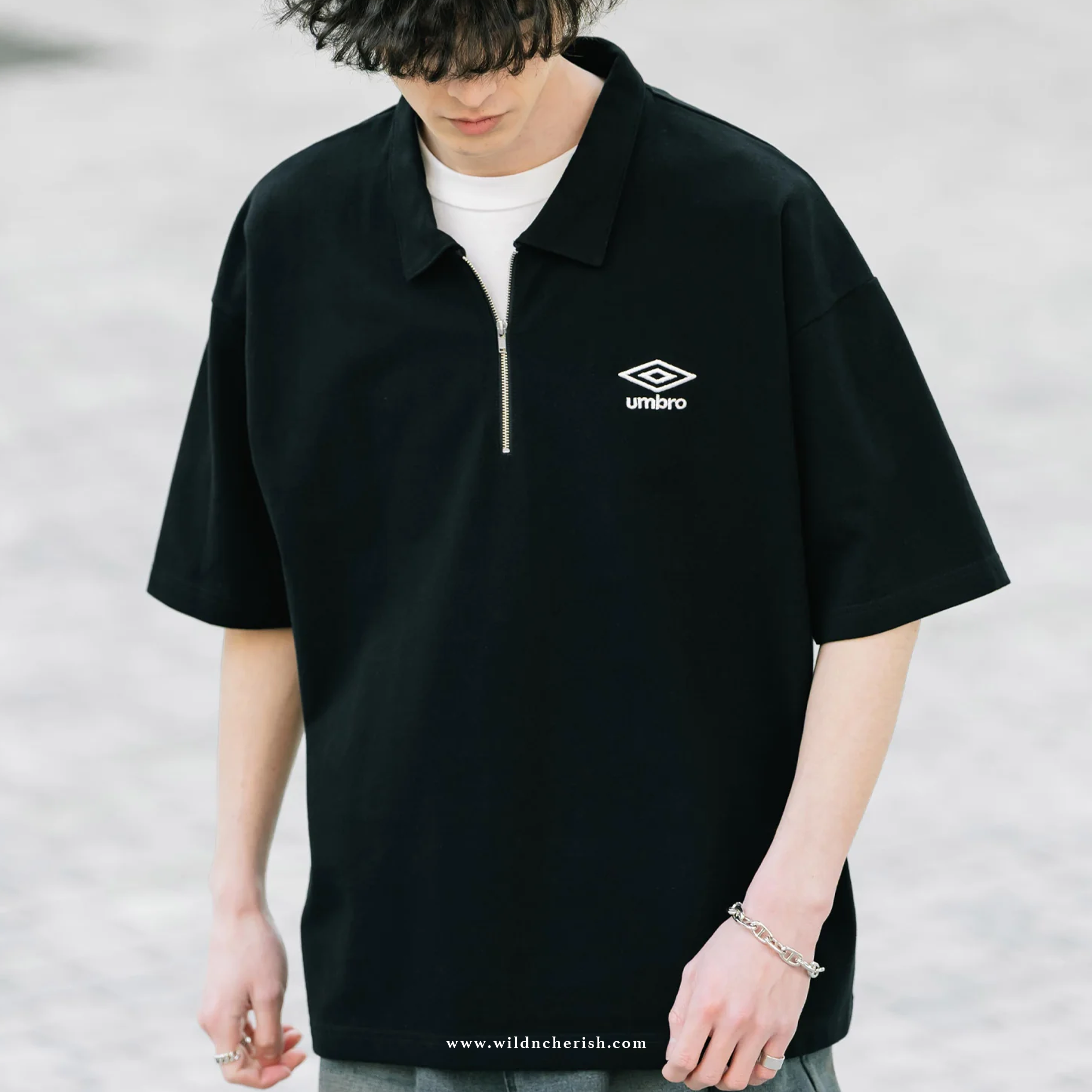預訂 | Umbro Oversized Piqué Half-Zip Polo Shirt 日本限定