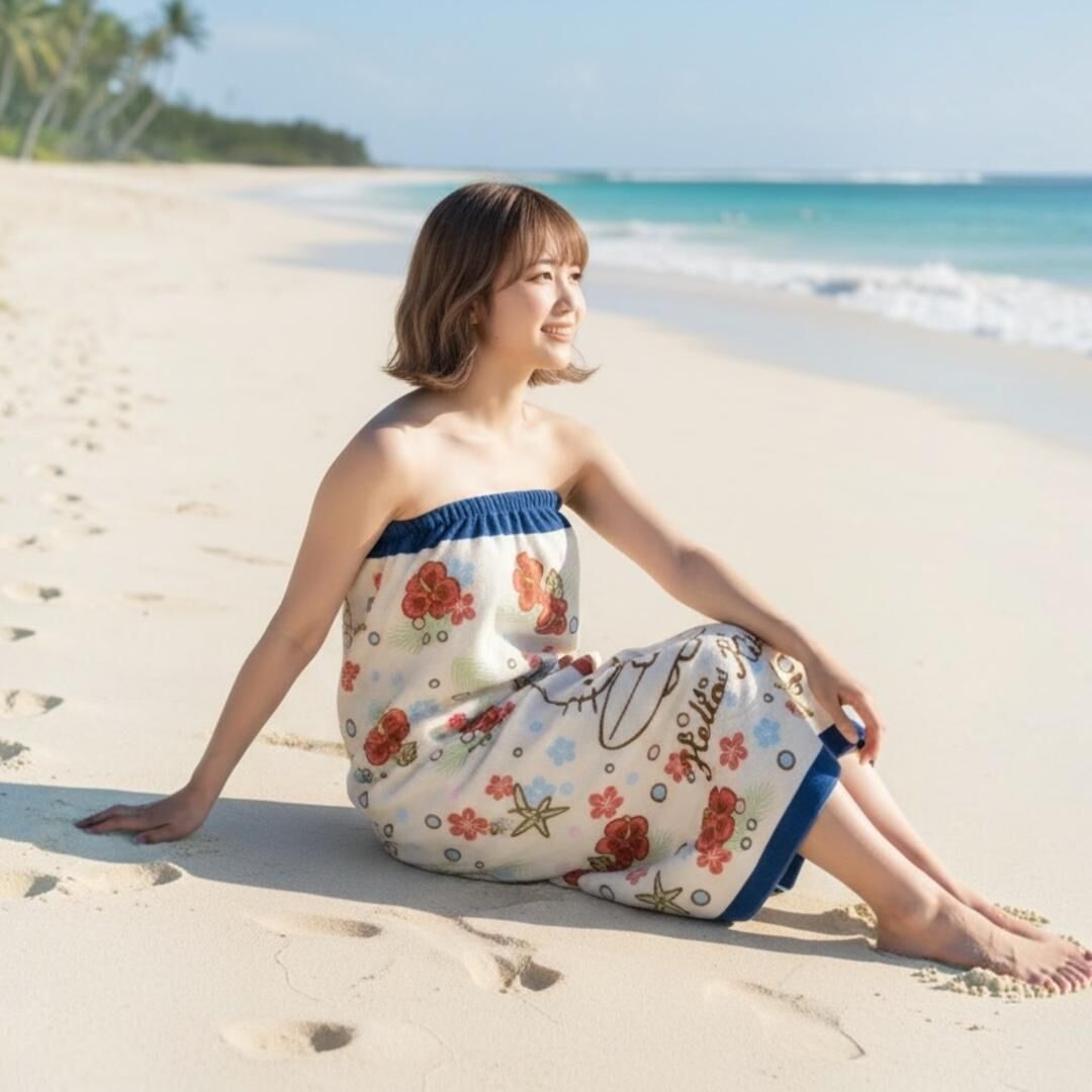 26146 Sanrio Hello Kitty 夏日海灘風裹身浴巾 #JP-638707
