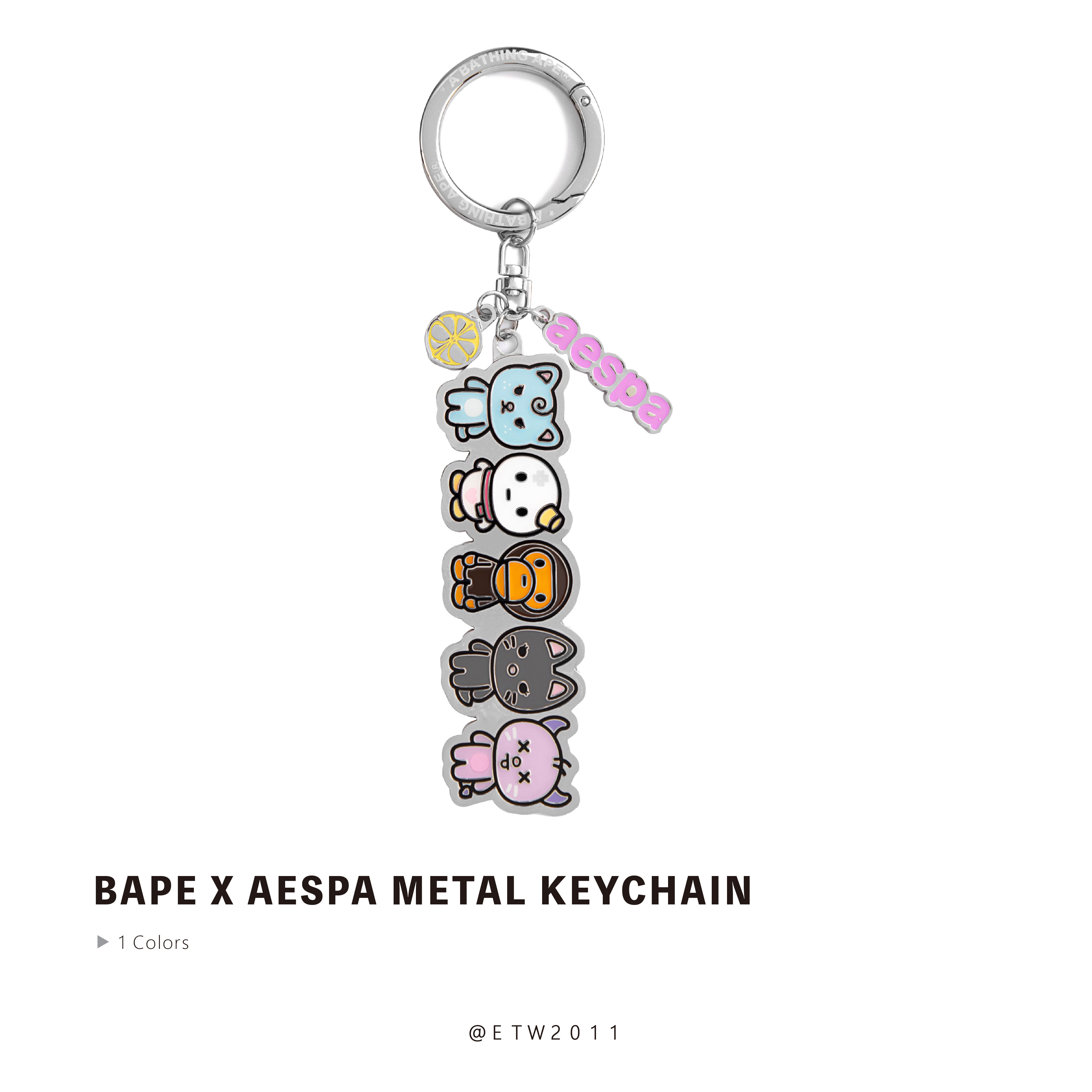 ☆ETW☆【EASY TO WEAR】BAPE® X aespa METAL KEYCHAIN 猿人 聯名 鑰匙圈
