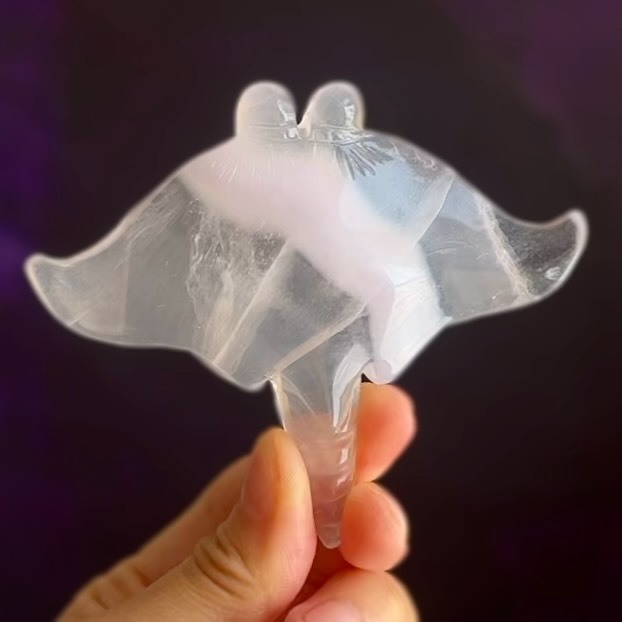 [原石] 螢石 魟魚 約 95x70x13mm 水晶擺飾 海人選品系列
