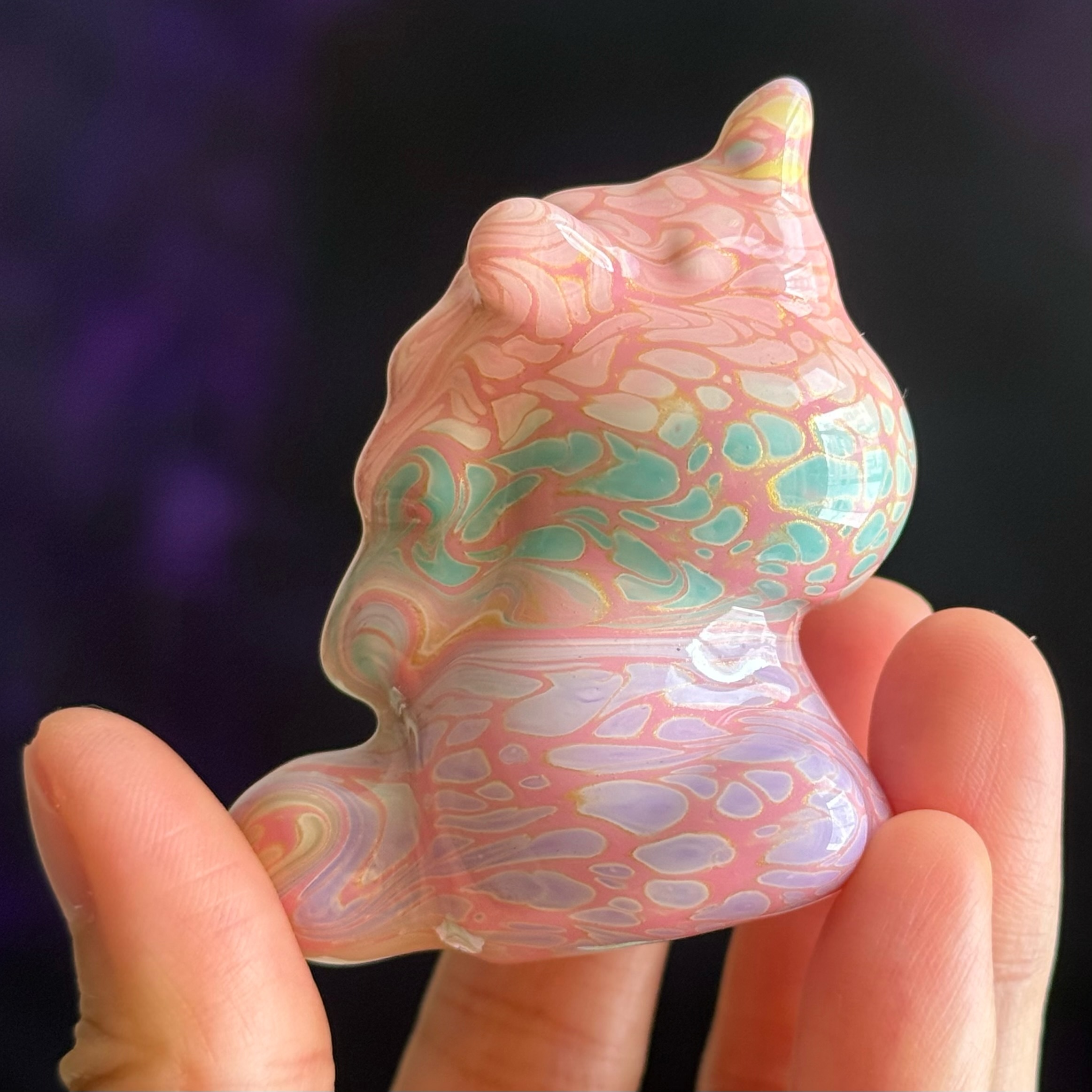 [原石] 獨角獸 彩繪公仔 約 52x40x33mm