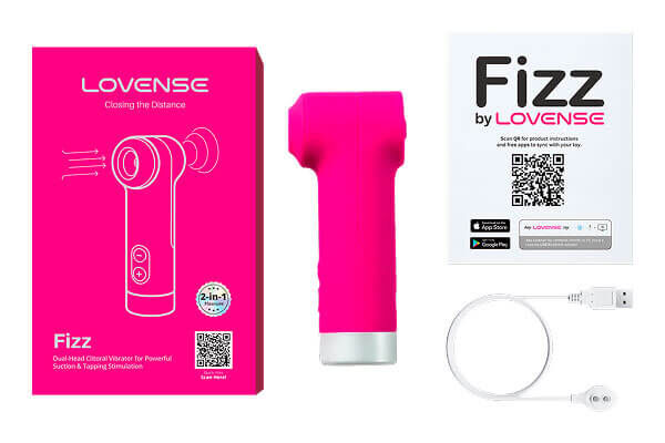 〔專利設計 〕Lovense Fizz 吸啜拍打雙頭口交模擬按摩器 - 粉紅色