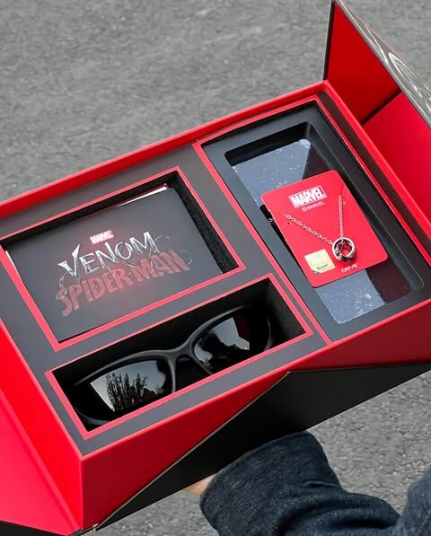 【Luxury】 MARVEL VENOM X SPIDERMAN 猛毒 蜘蛛人 情人節送禮 項鍊 墨鏡 飾品 禮盒