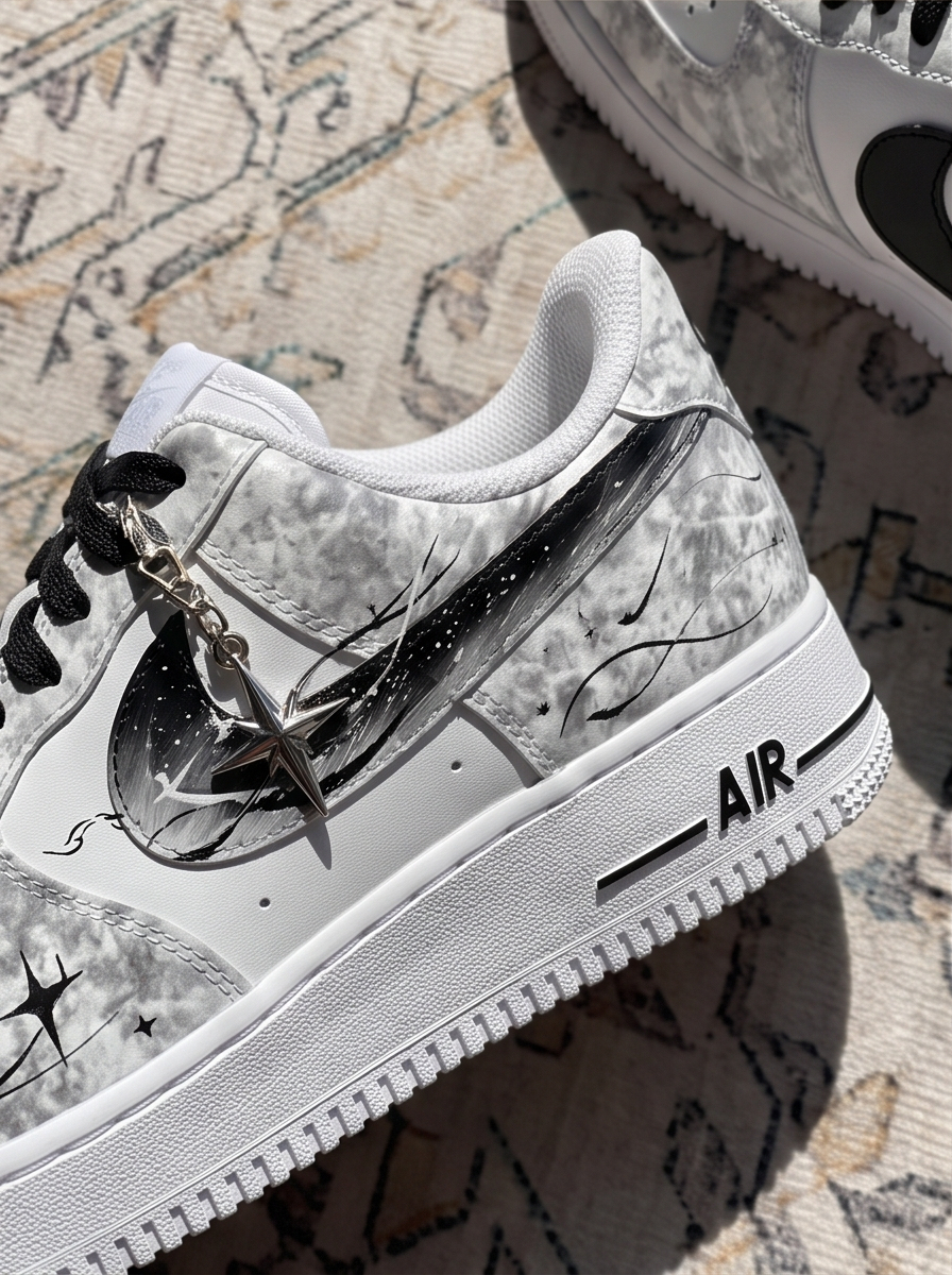 【訂製鞋款】NIKE AIR FORCE 1 星月傳說 線條 暈染 簡約百搭  CW2288-111(TEAM2562-星月傳說)