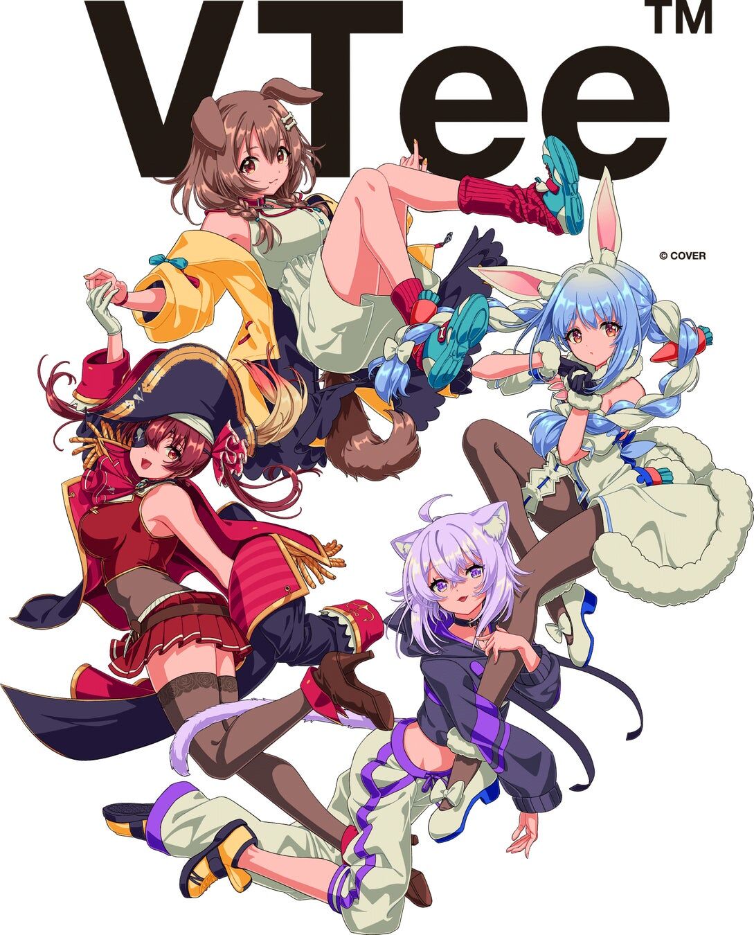 「官品代購」 VTee × hololive Collection 通販周邊 🍙🥐👯‍♀️🏴‍☠️ (猫又おかゆ/戌神ころね/兎田ぺこら/宝鐘マリン)